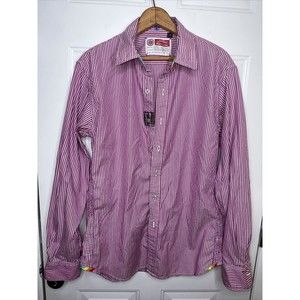 robert graham freshly laundered shirt size large pink pin stripe Long Sleeve